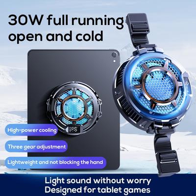 30W Strong Cooling CX05 Tablet Semiconductor Cooler Radiator with Magnetic and Strap Large Cooling Area Digital Display