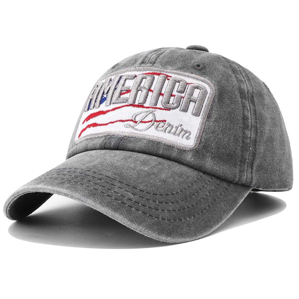 

Unisex Washed Cotton Baseball Cap Adjustable Letter Embroidery Snapback Hat Hip Hop Streetwear Dad Hats for Men Women Sun Caps Adjustable серый