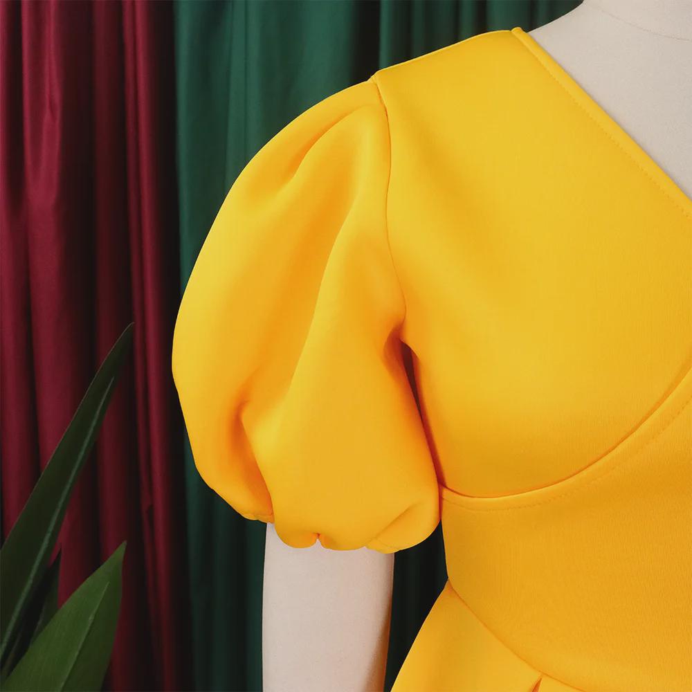 Rochie africană cu mâneci bufante cu decolteu în V - Moda 2023 pentru femei