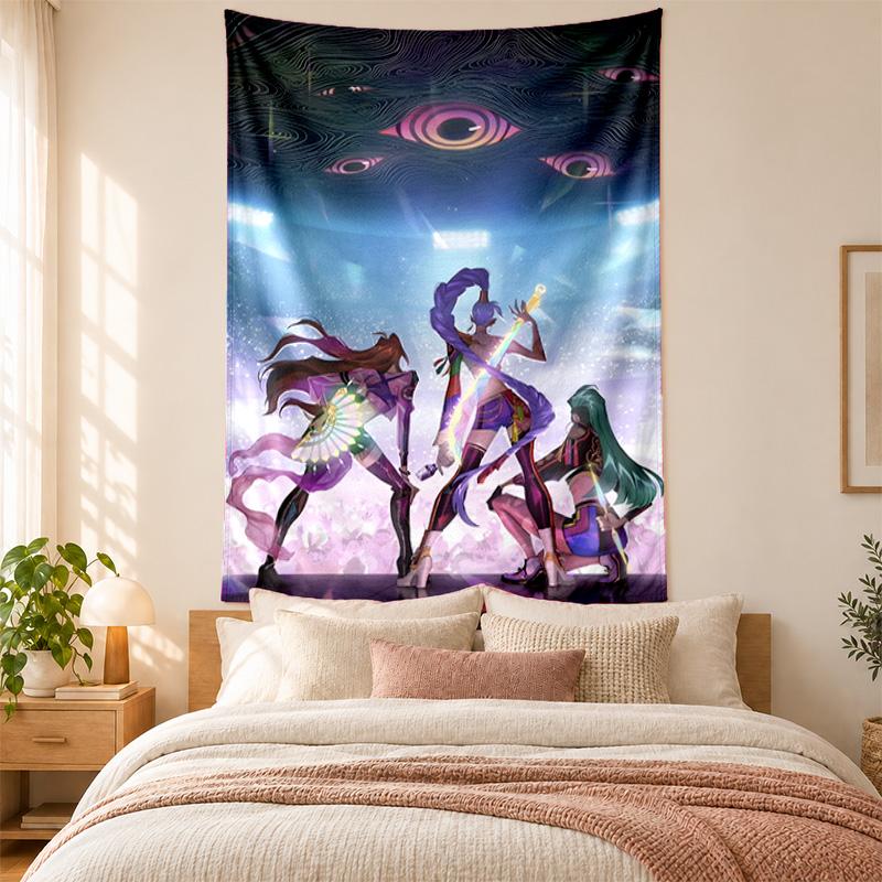 Kpop lovci démonů Tapiserie vysoká kvalita pro zdobení stěn obývacího pokoje, ložnice, koleje ideální jako nástěnné umění do ložnice nebo sváteční dárek