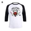 Hellfire Club T-Shirt Three-Quarter Sleeves Pullover Streetwear Women Men Aesthetic Graphic Printed Tees Clothes for Summer