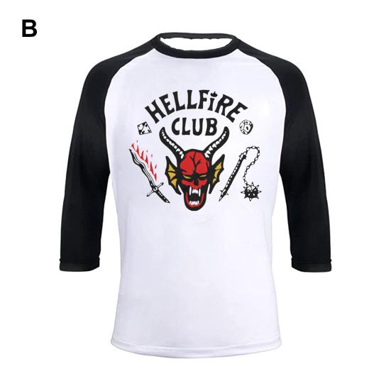 Tričko Hellfire Club Tříčtvrteční rukáv Svetr Streetwear Ženy Muži Estetická grafika Trička s potiskem Letní oblečení