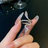 1PC Fashion Snake Silver Plated Imitation Zircon Women's Ring, Cool Style Ring, Personalized Open Ring Jewelry