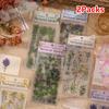 12 Blatt 2 Packungen Transparente PET-Aufkleber Scrapbooking-Materialien DIY Journal Collage Floral Blätter Pflanzen Deko-Aufkleber
