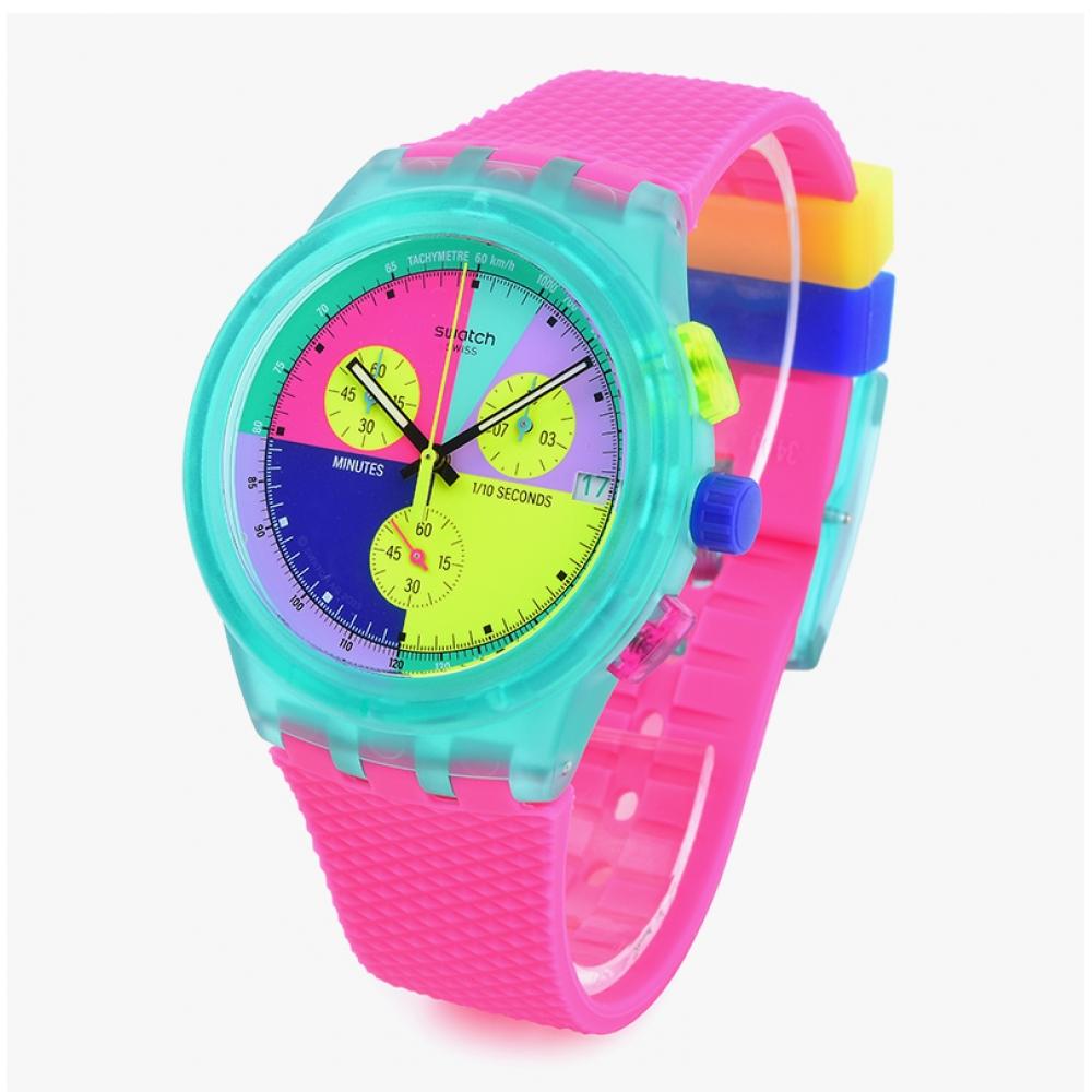 Swatch SuSg408 Neon FlaSh Arrow Ceas Bărbătesc din Uretan