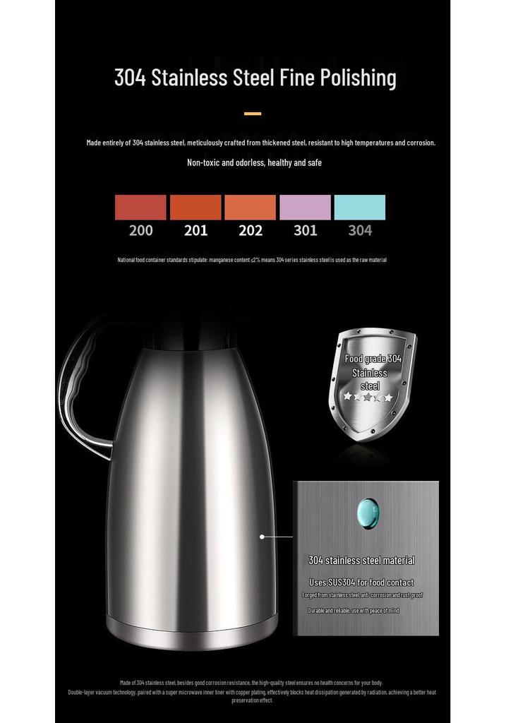 Stainless Steel Large Capacity Insulated Thermos Kettle for Stewing and Boiling Water