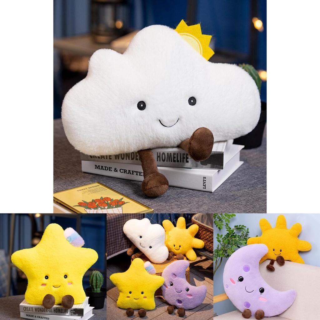 Cute Starry Sky Series Plush Toy Cushions With Soft Fluffy Clouds And Stars
