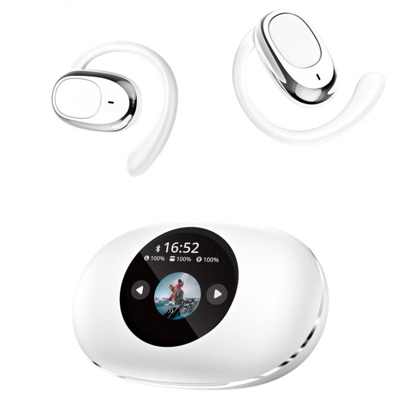 

YX39 Clip-on Wireless Bluetooth Earbuds: Smart Screen, Long Battery, Gaming Touch, Sports Model білий