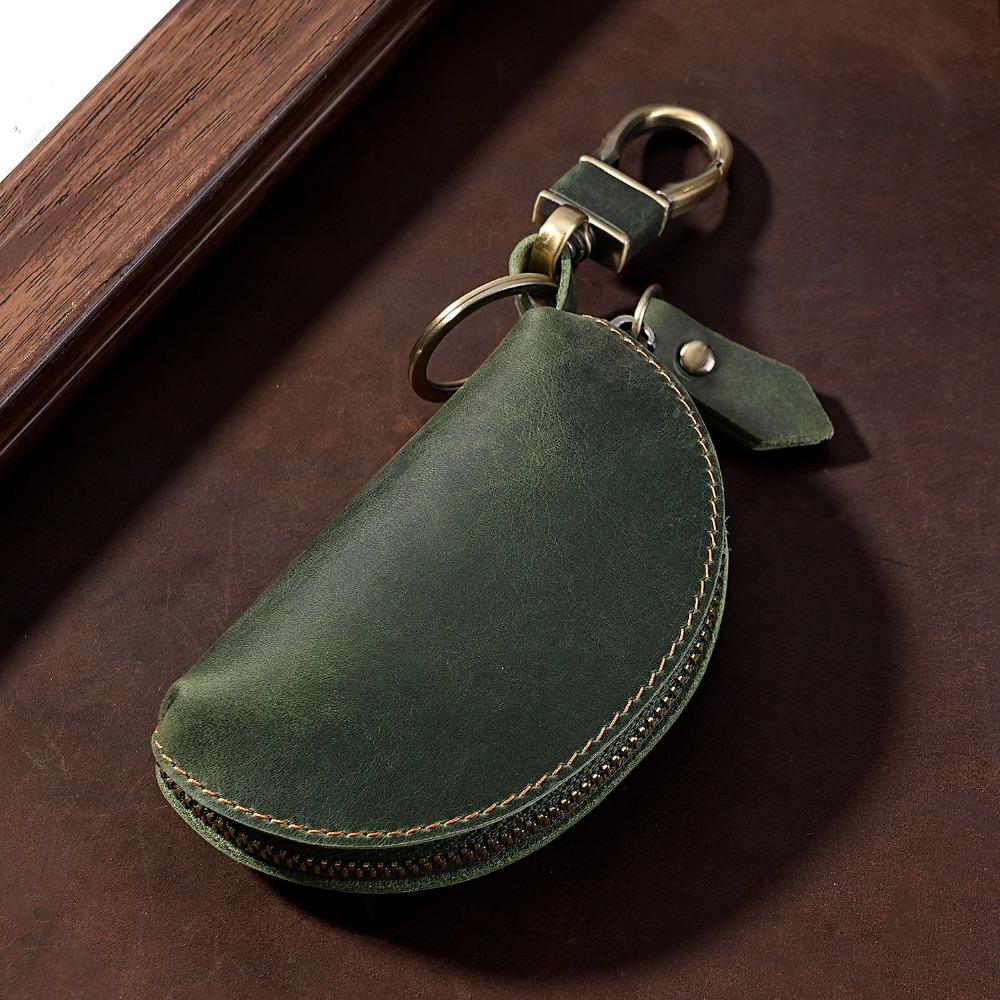 Crazy Horse Leather Car Key Pouch Genuine Leather Key Holder  for Secure Keys Storage