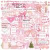 50 Double-Sided Transparent Pink Bow Stickers for DIY Journaling, Phone, and Luggage Decoration