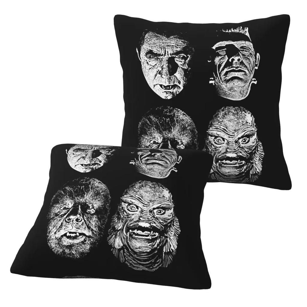 Universal Studios, Monsters,Dracula, Wolfman, Frankenstein 2 Pcs Square Pillowcase Pillow Cover Cushion Throw Pillow For Home