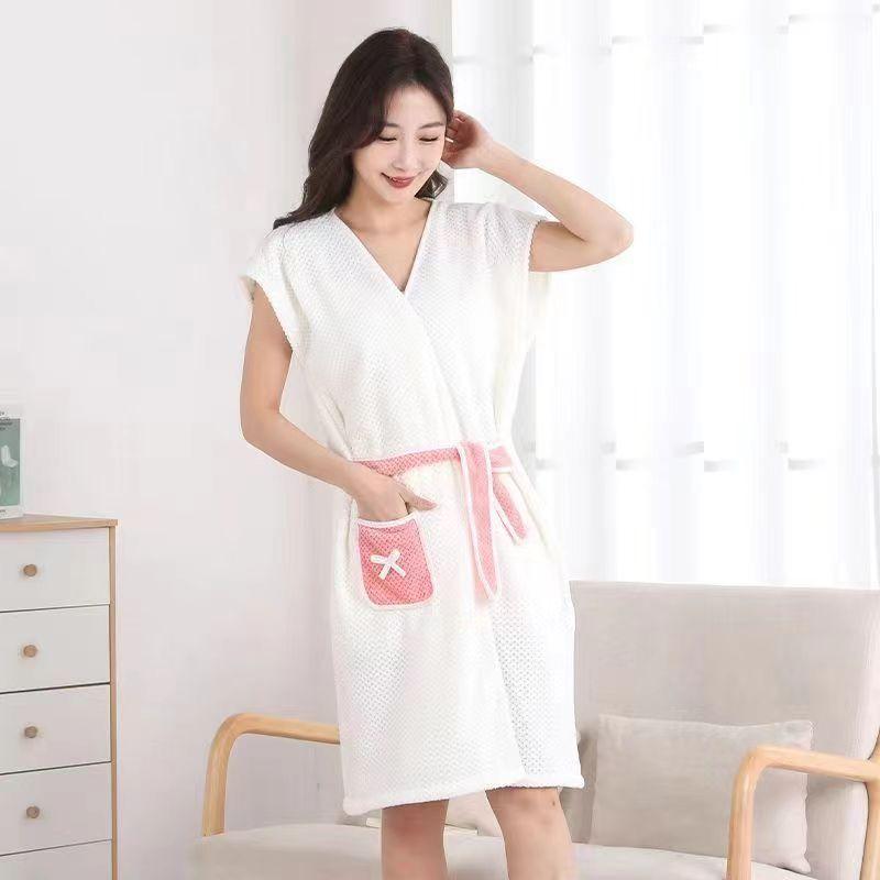 Women's Bath Towels Can Be Worn or Wrapped Shower Skirts Adult Tie Up Bathrobes Absorbent Soft