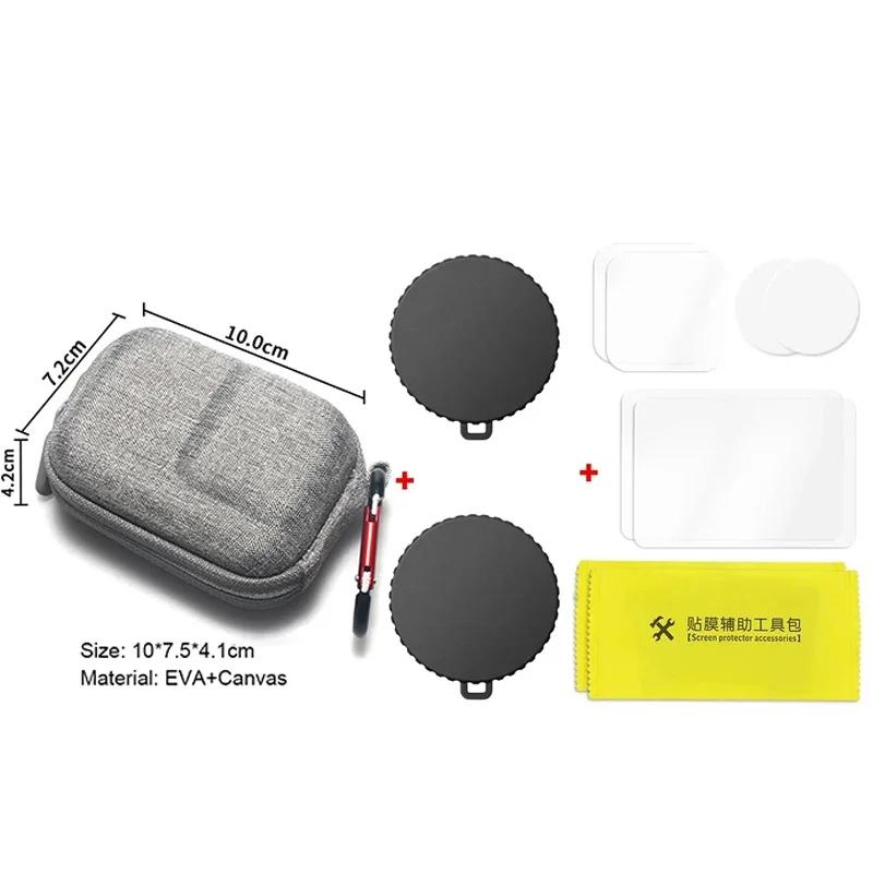 For DJI Osmo Action 6 Action 5 Pro 4 Screen Protector Tempered Glass Lens Cap Storage Case for DJI Action 4 5 6 Accessories