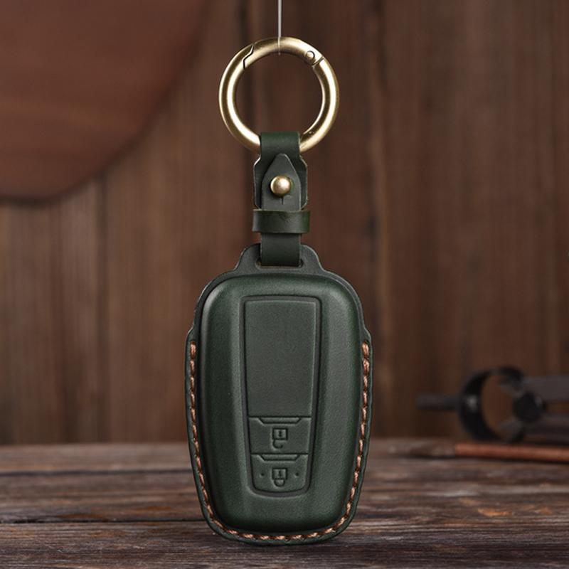 Genuine leather Protector For TOYOTA Camry CHR Corolla RAV4 Avalon Land Cruiser Prado Prius Key Case Cover Fob
