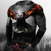 Vintage Men's Long Sleeve T-Shirt Print Tees Animal Eagle Pattern Sweatshirt T-Shirts For Men Clothing Casual Oversized Tops 5xl