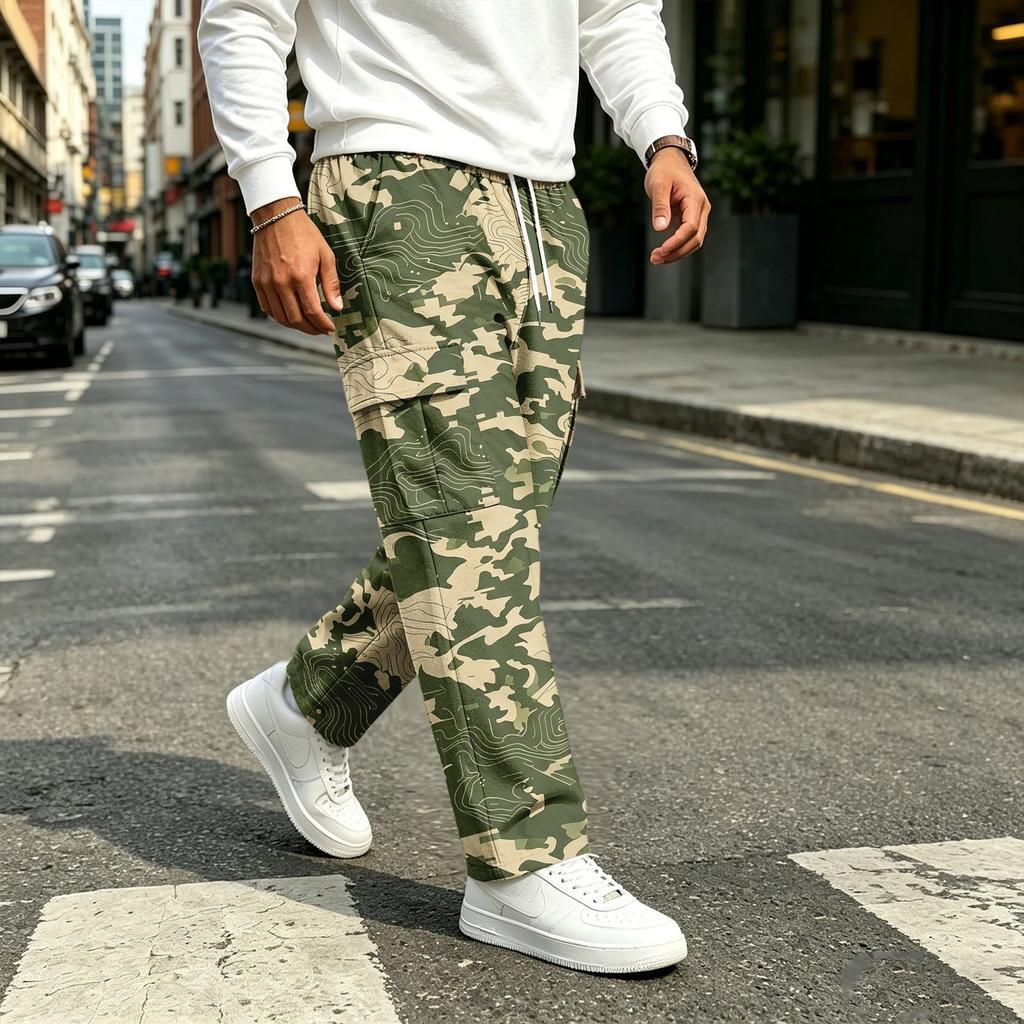 Men's Casual Straight Leg Drawstring Jogger Pants for Commuting and Workout