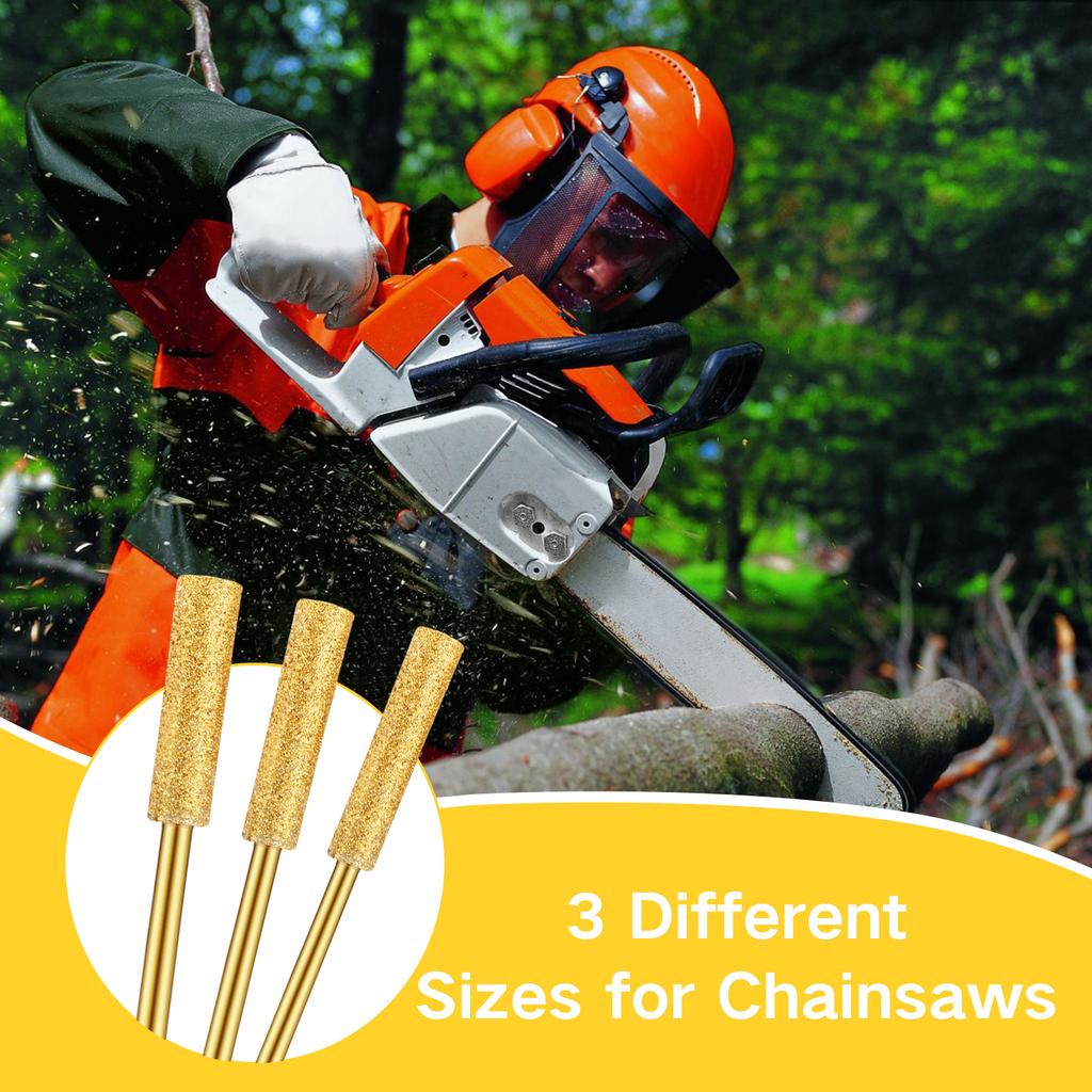 90Pcs Diamond Chainsaw Sharpener High Hardness Plated Burr Stone File 4.0/4.8/5.5mm Abrasive Sharpening Tool for Metal Polishing