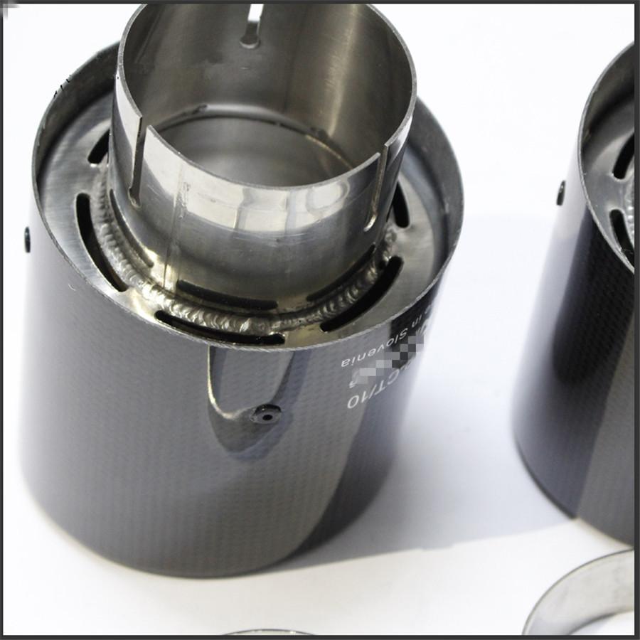 1pcs Car Carbon Fiber Exhaust Tip Muffler Pipe Universal Pipes Tail 63mm 2.5"Inlet 114mm 4.5"Outlet