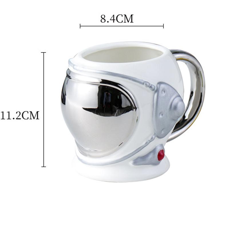 Creative 3D Astronaut Helmet Modeling Cup Aviation Cap Ceramic Mug Coffee Cup Large-capacity Home Decoration Water Cup 550ml