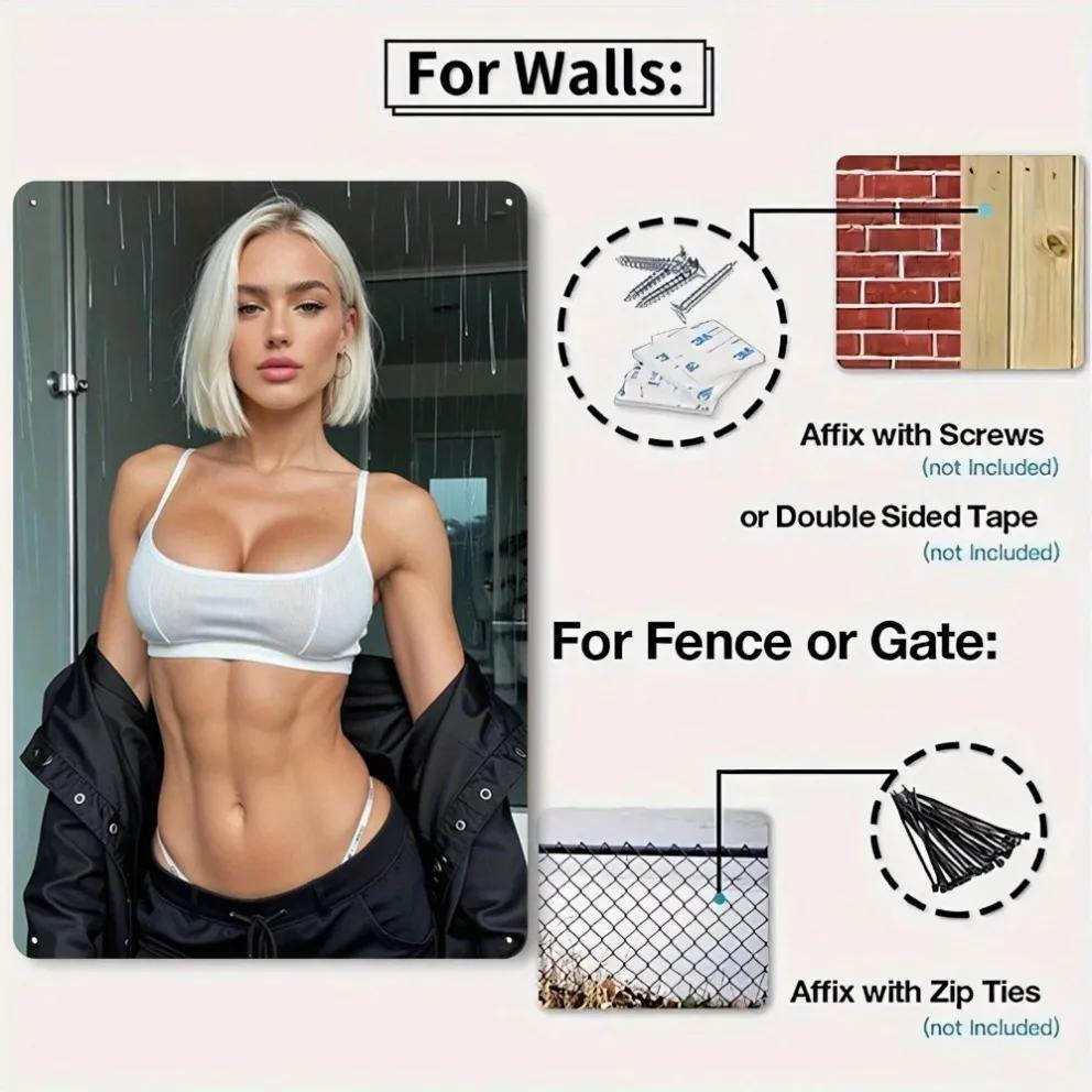 Retro Bohemian 2D Aluminum Wall Art, Lightweight Abstract Body Home Decor Flat Wall Sculpture