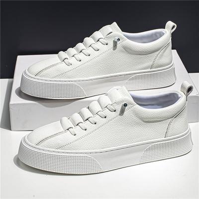 Bílé tenisky pro muže Jarní móda Ležérní Šněrovací Kulatá špička Ploché pánské Běžecké Sportovní boty Zapatillas Deportivas Hombre