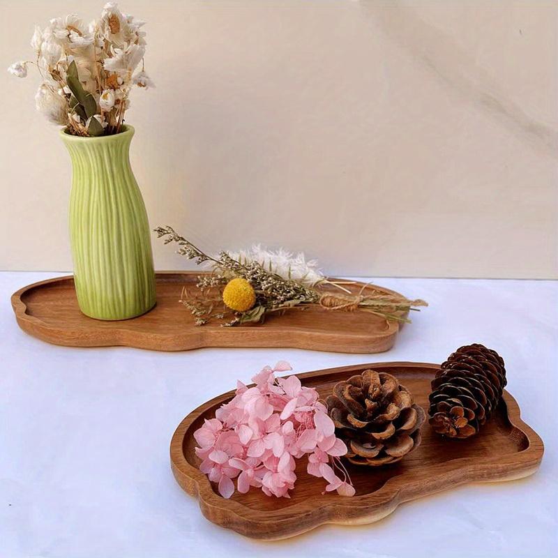 Japanese Style Wooden Tea Coffee Tray Fruit Dessert Candy Plate Wood Decorative Bread Snack Cake Food Dish Trays Tableware
