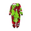 Parent-Christmas Printed Parent-Child Hooded Zip One-piece Homewear