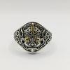 Adjustable Open Ring Men Women Vintage 3D Pixiu Sterling Plated Geometric Animal Statement