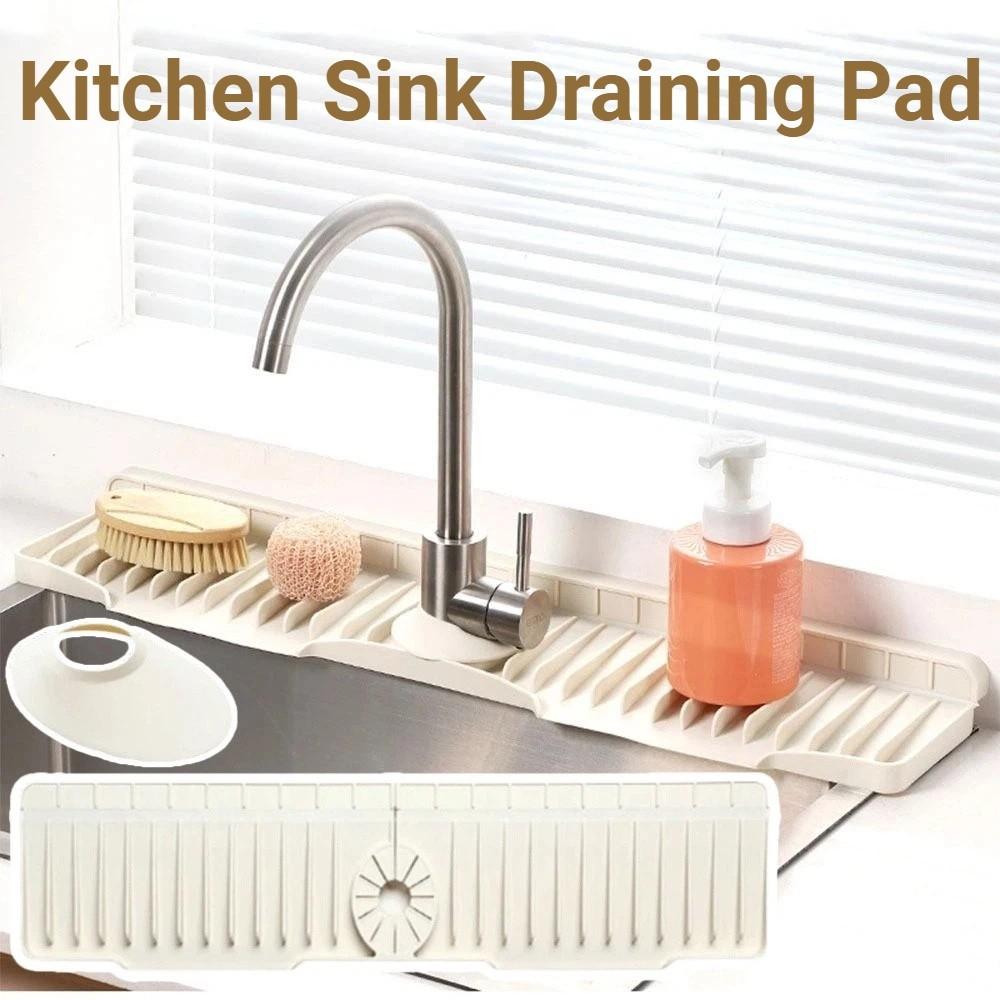 Splash-Proof Kitchen Sink Draining Pad Easy Clean Sink Splash Pad Bathroom Use