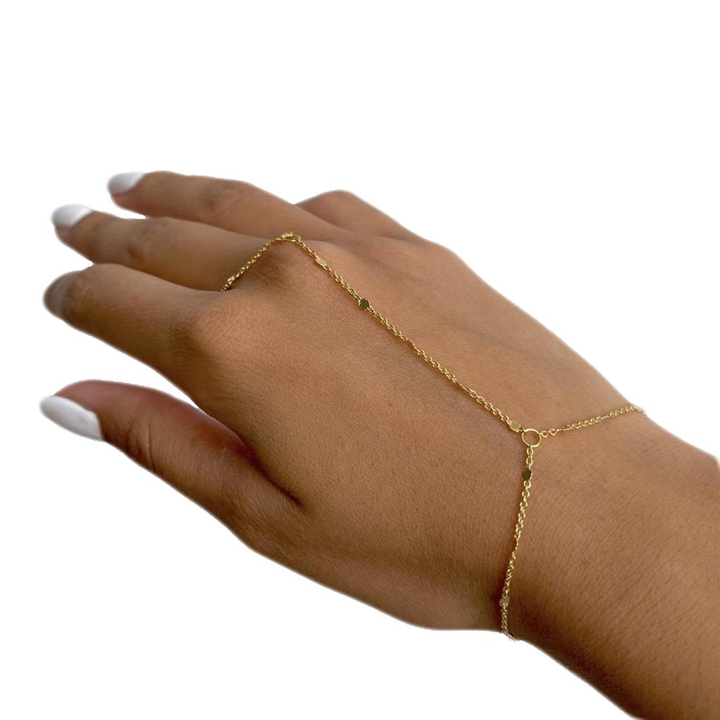 Hand Chain Bracelet for Women Elegant Bracelet with Tarnish-Resistant Finish Trendy Jewellery Golden Piece Versatile Fashion