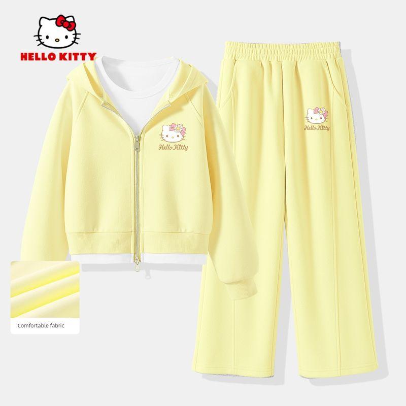 Hellokitty Girls  Spring Outfit 2026 New Pink Girls  Spring Clothes Children s Sports Two-Piece Set