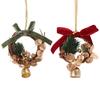 Exquisite Christmas Wreath Pendant Creative Pine Cone Bell Pendant Hanging Ornament  Balcony