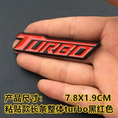 Metal Body Sticker Custom Car Modification Sticker Turbocharger Car Side Letter Mark TURBO Car Emblem