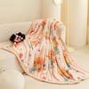 High Quality Warm Floral Printed Blanket Cozy Double-Layer Thick Sofa Blanket for Home Flannel Bed Sheets for Autumn and Winter