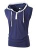 Mens Casual Sleeveless Hooded Solid Pullover Tank Top