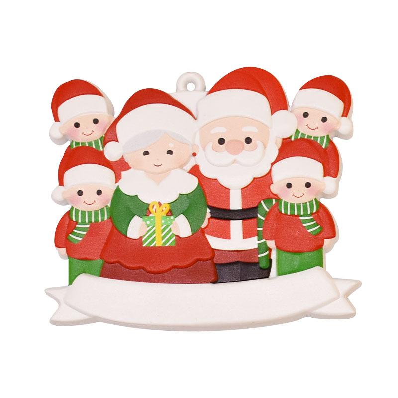 New Christmas Family Resin Pendant DIY Handwritten Name Notes Date Blessing Santa Claus Snowman Elk Pendant Ornaments Party Gift
