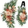 Fake Flower Wedding Arch Flower Set (2-piece Set), Used for Wedding Decoration, Ceremony, Reception, Background Music, Thanksgiving