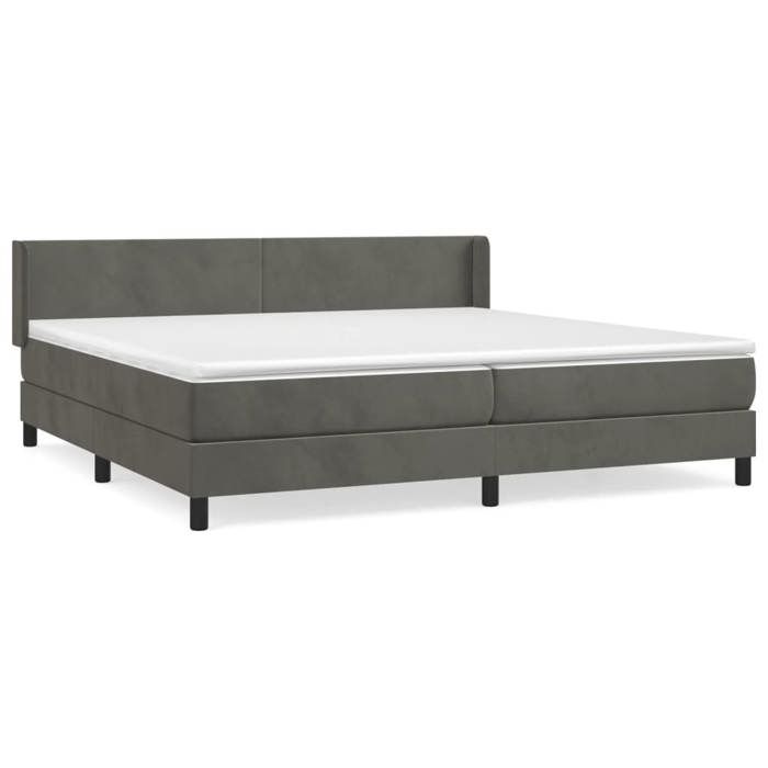 Maison Exclusive - Rete a doghe per letto e materasso Grigio scuro 200x200cm Velluto