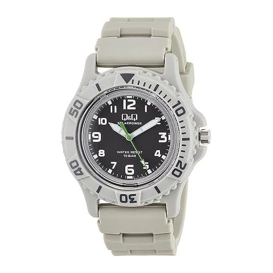 [Citizen QQ] Analog Solar Watch 10 ATM Water Resistant Urethane Belt E02A-004VK Men s Gray