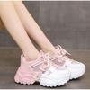 Fashion Women's Platform Chunky Sneakers Woman Fashion Sports Shoes Pink White Sport Sneaker Tennis Female Elegant Lace-up Zapatillas