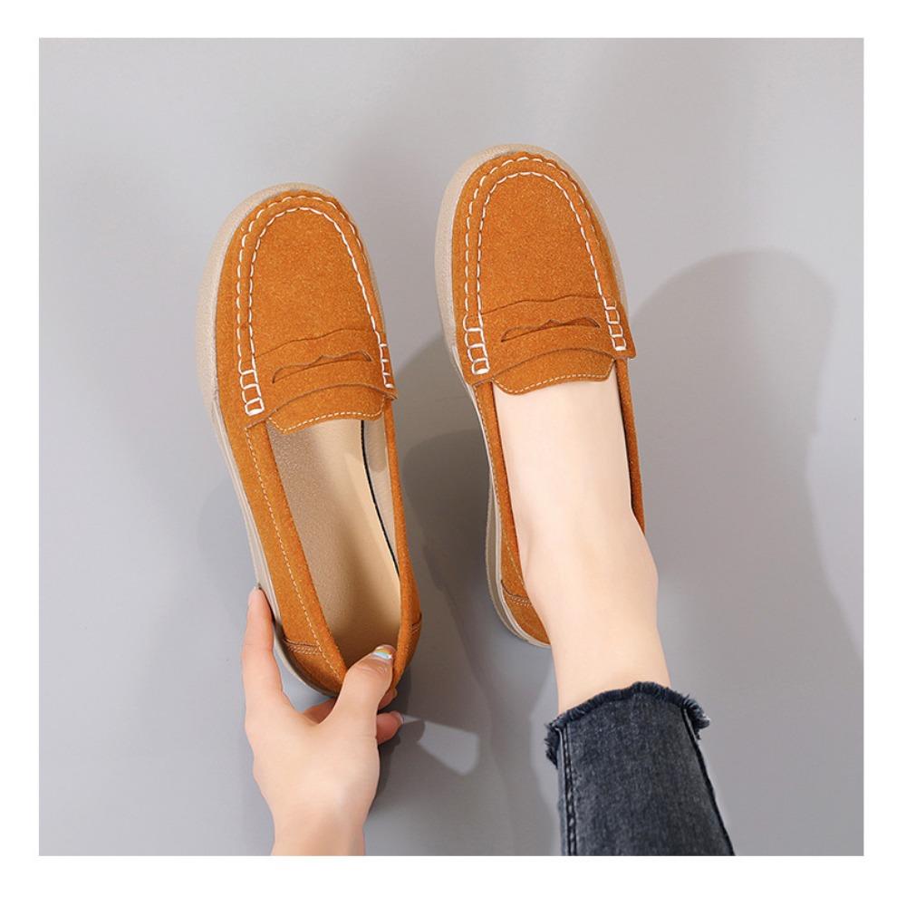 Женские весенние кожаные мокасины с закрытым носком для мам среднего и пожилого возраста — фото 9