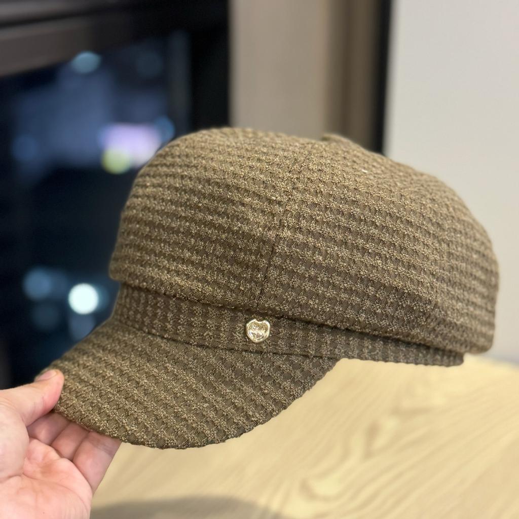 Korean Style Duck Beret Autumn and Winter Women's New All Match Face Small Octagonal Hat Japanese Style Big Head Painter's Hat