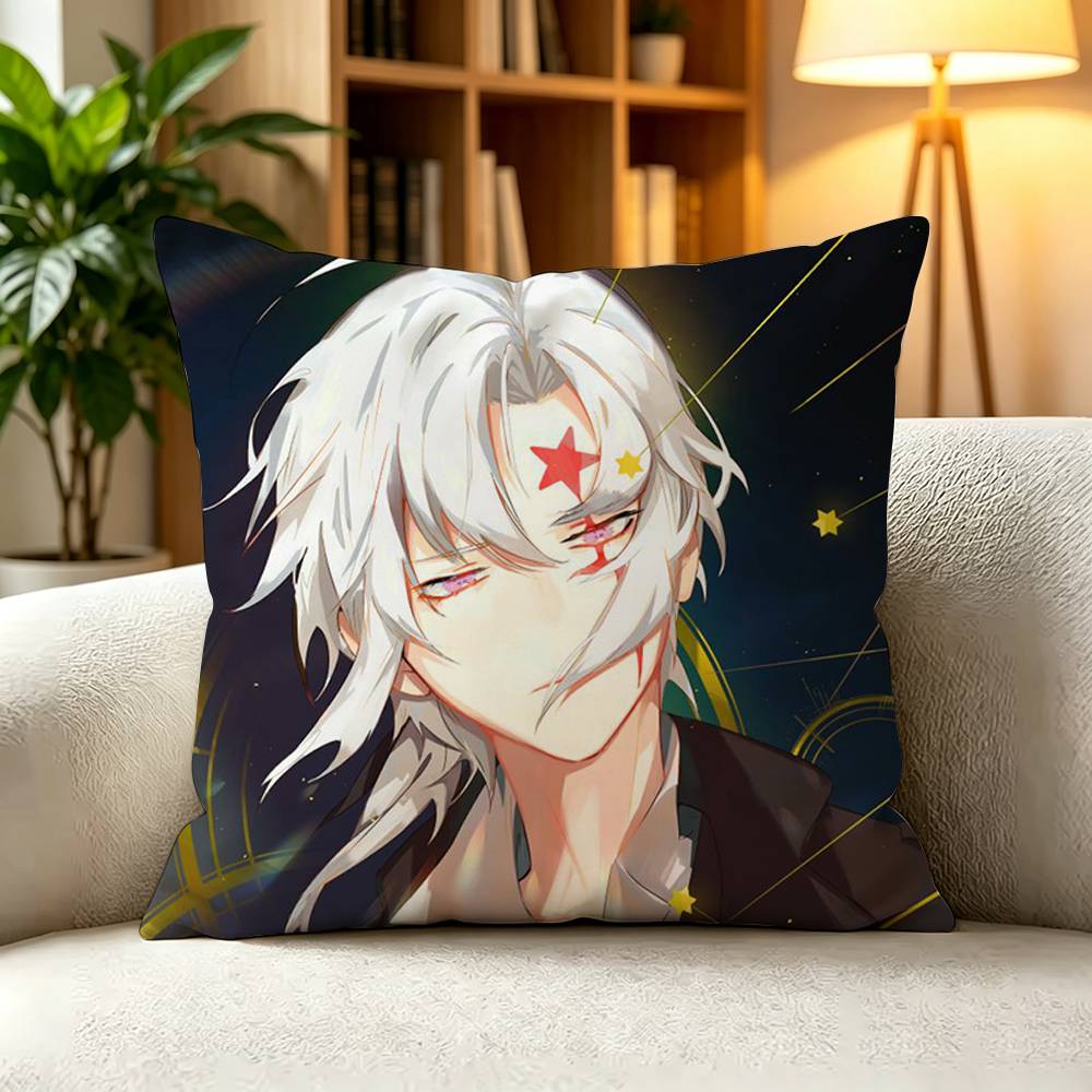 D-D.Gray-man Dark Shonen Anime  Square Double-Sided printed Pillow Case Bedroom Bedside Pillow Sofa Cushion Cover
