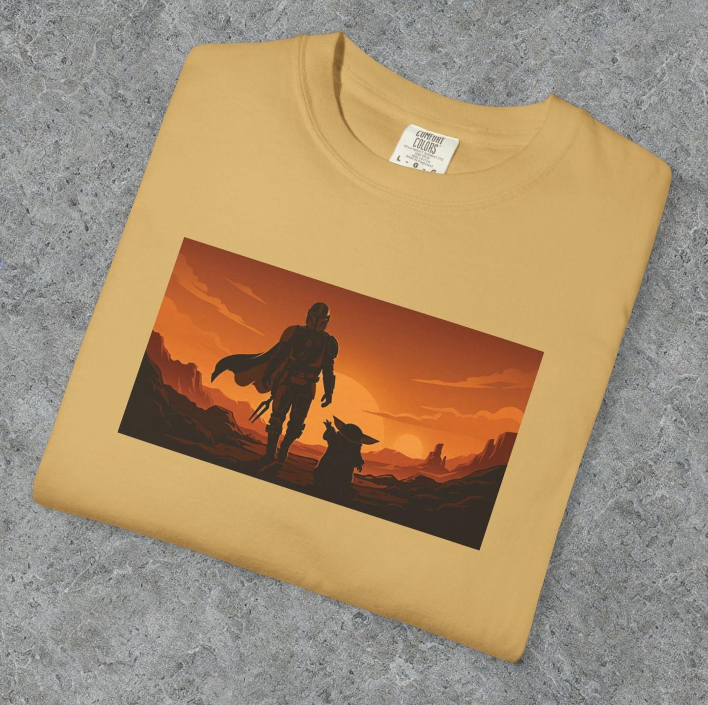 Mandalorian & Grogu Sunset shirt, mandalorian shirt, star wars tee, grogu tshirt S