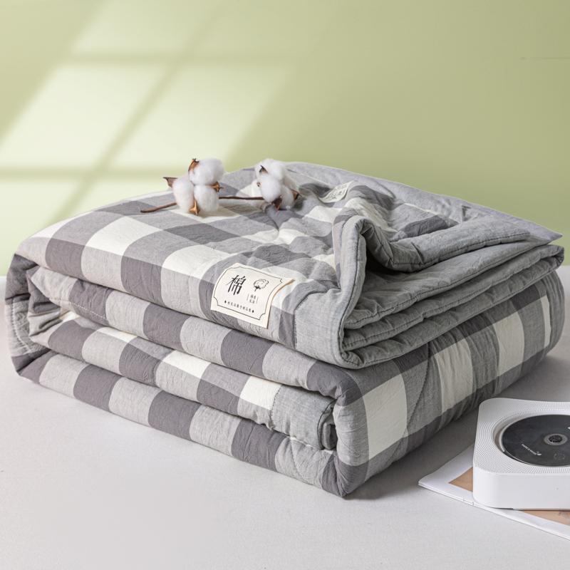 Summer Cotton Air Condition Quilt Lightweight Thin Stripe Breathable Comforter For Home Hotel Bed Travel
