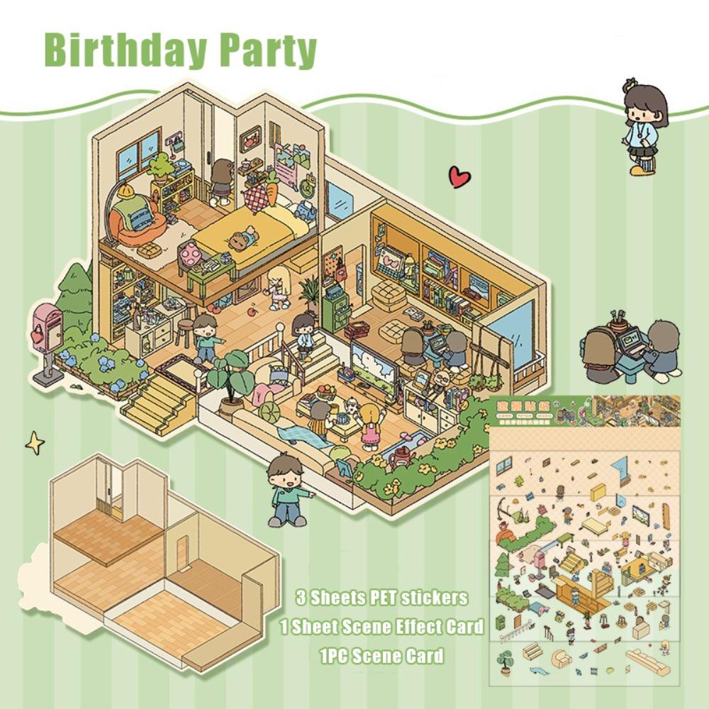 

Плюс Размер Миниатюрная Сцена Коллаж Многотематическая Складывание Наклейка Дети Big Villa Article