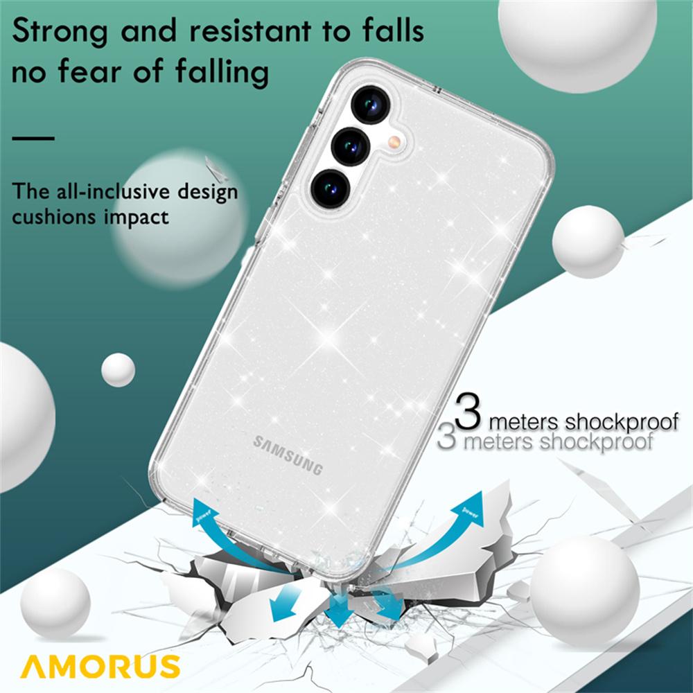 AMORUS For Samsung Galaxy A55 5G Case Soft TPU Hard PC Back Shockproof Phone Cover