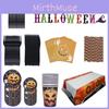 Halloween Party Dekorationszubehör einschließlich Kürbis-Tischdecke und Strohhalme**