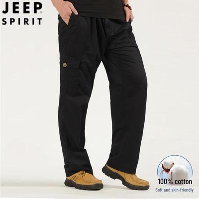 JEEP SPIRIT Men's Loose Fit Cotton Cargo Pants