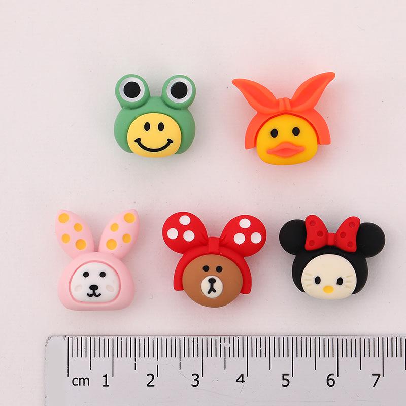 Cartoon Animal Resin DIY Ornament Accessories: Hair Clip, Water Cup, Phone Case, Car Decoration Sticker